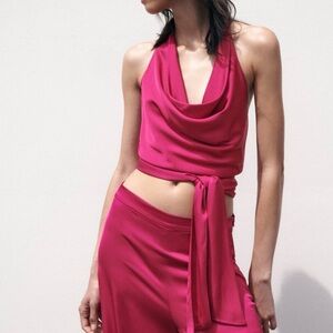 Zara Pink Satin Top